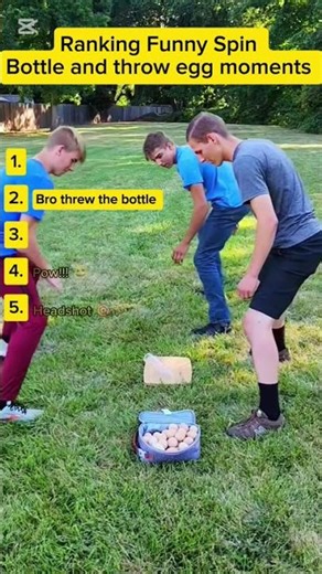 Ranking Funny Spin Bottle and throw egg moments #shorts