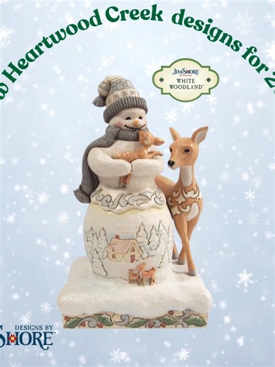 Here's a few of my new Heartwood Creek designs for 2026! #jimshore #heartwoodcreek #winterdecor #snowman #santa #winterangel #cozychristmas #whitewoodland #highlandglen