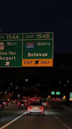 Night Drive on the Freeway: City Lights and Exit Signs#NightDrive #Freeway #CityLights