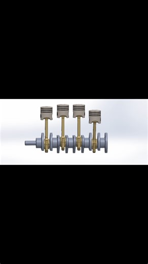 SolidWorks Piston Crankshaft Assembly Motion | Mechanical CAD #shorts #cad #solidworkstutorial