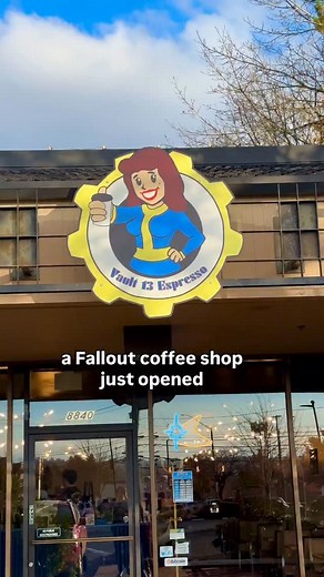 144K views · 17K reactions | Okey Dokie  A new Fallour coffee Shop has popped up and is wall to wall Fallout. They have themed drinks too. They also roast their own beans so the espresso is superb. Yes that is a perfectly preserved pie they serve, and it was BOMB Check them out Vault 13 Espresso 8840 SW Hall Blvd Tigard, OR #fallout #videogames | Khail Anonymous | Facebook