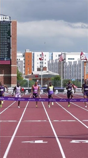 Trayvon Bromell runs 9.85w to lead SEVEN men to sub-10 performances in the 100m 🤯🔥 #usatf #track