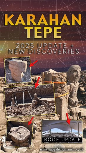 Karahan Tepe 2025 Update | New Excavations 9400 BC | Megalithomania | Full video: https://youtu.be/VXKhfI601Gc Karahan Tepe in southeast Turkiye dates back to 9400 BC and is the sister site to Göbekli Tepe. The site is under excavation and in this exclusive video Hugh Newman and Andrew Collins look at the newly unearthed areas and artefacts and explore remote parts of the mega-sized--site usually off-limits to visitors. An update on the proposed new roof is also put under the spotlight. Includes