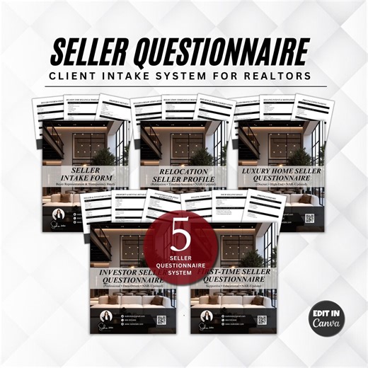 Realtor Seller Questionnaire Templates, Client Intake System (canva Download) - Etsy