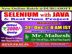 SELENIUM with JAVA Online Training @ DURGASOFT