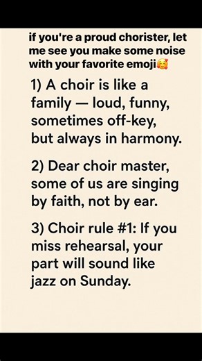 If you're a proud chorister, let me see you make some noise with your favorite emoji🥰 #singers #choir #choirlife #choirmusic | VOOM Vocal Academy