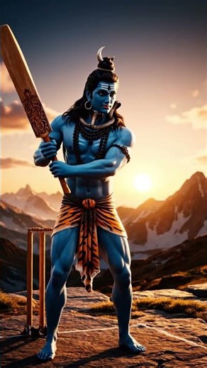 lord shiva playing cricket