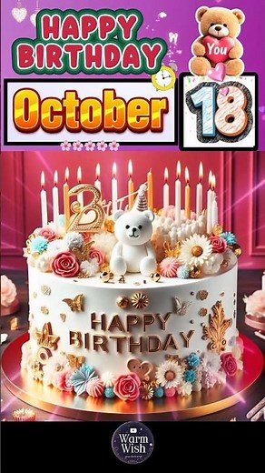 18 October Birthday Wishes 💜️🎂🩵 | Happy Birthday Song #happybirthday #birthdaystatus #birthday