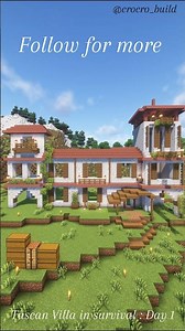 Day 1 | New Project : Tuscan Villa in Minecraft Survival 🌿🇮🇹 #minecraft #minecraftbuilding #tutorial