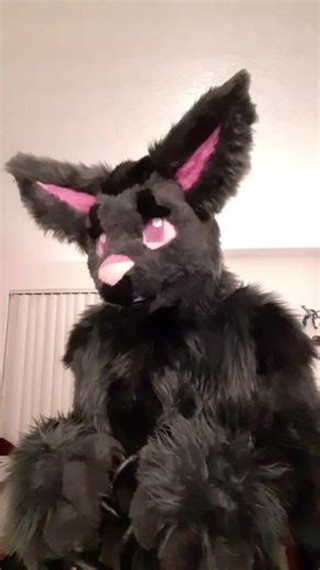 you made a friend! #furry #fursuit #enderman #minecraft