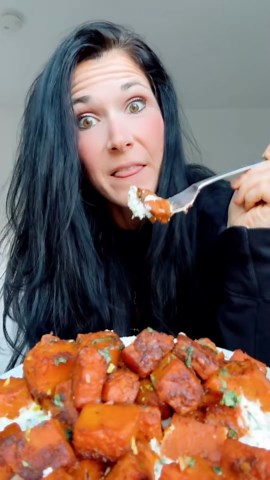 Honey chili sweet potatoes with whipped ricotta