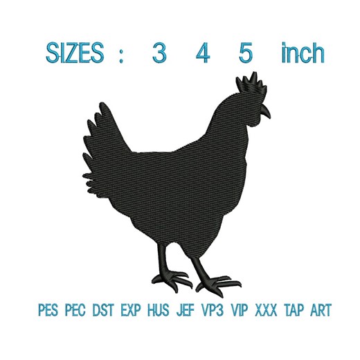 Chicken Embroidery Design | Farm Hen Stitch | Country Poultry Machine File for Kids Clothing - Etsy