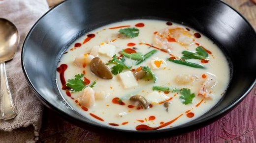 Thai Coconut Milk Soup with Prawns