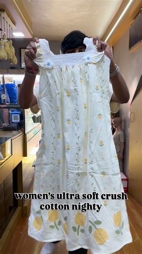 Happy Perfumes & novelty surat®️ on Instagram: "સુરત નો નંબર.૧ ફુલફેમેલી નાઈટ વેર ,અન્ડર ગારમેન્ટ અને ટ્રેન્ડી કલેક્શન ધરાવતો શો-રુમ અટલે “ happy perfumes and novelty” women’s ultra soft crush cotton nighty Size: free Beautiful and comfortable for lounging or sleeping Special and modern design makes you more attractive, charming, fashionable and chic Casual, breathable, sleeping, stretching, at home, cool, comfortable @happy_perfume_and_novelty Followe for more updates... bralettes, panty, seaml