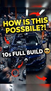10 Seconds Car Build! Insane Fast Assembly 😳 #renaultmegane #assembly #carbuild #viralvideo #asmr