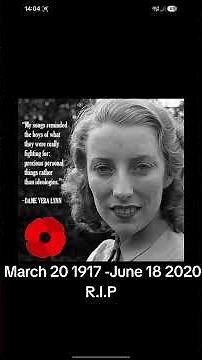 Remembering Dame Vera Lynn, the "Forces' Sweetheart," who died on 18 June 2020 at the age of 103.