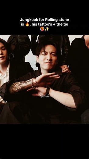 Jungkook for Rolling stone, the tie+his tattoo's 🤌✨#bts #jungkook #jk #rollingstones #btsshorts
