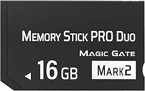 Original 16GB Memory Stick Pro Duo MARK2,High-Speed Memory Stick Duo Compatible with PSP1000 2000 3000 Accessories and Digital Camera Memory Cards