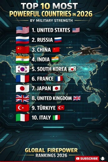 Top 10 Most Powerful Militaries in 2026 – USA #1 vs Russia vs China vs India! 🔥