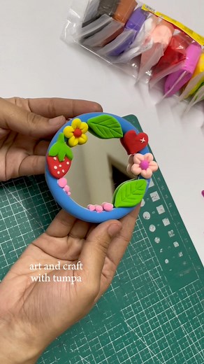 9.2K views · 65 reactions | DIY mirror design with super clay || #diy #mirror #design #craft | Art & craft with tumpa | Facebook