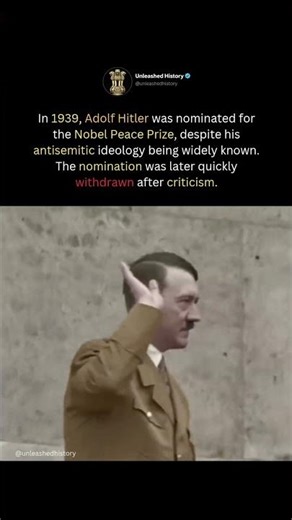 Hitler's Nobel Peace Prize #historyfacts #hitler #shorts #worldwar2 #thirdreich