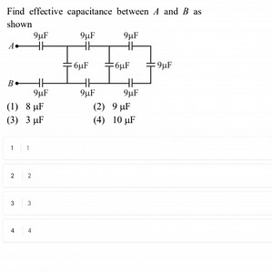 Find effective capacitance between A and B as shown(1) 8μ F(2... | Filo