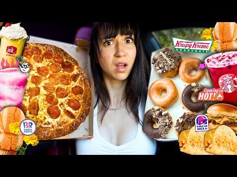 Eating The NEWEST Fast Food Items For 24 Hours!