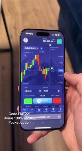 Use code promo: EMT221 to get 100%+ 200$ from your deposit on pocket option..#pocketoption #money