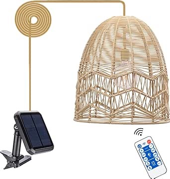 Outdoor Chandelier Solar Pendant Light Outdoor Hanging Lantern Solar Outdoor Chandelier with Remote Dimmable for Porch Patio Gazebo Garden Yard Decoration Retro