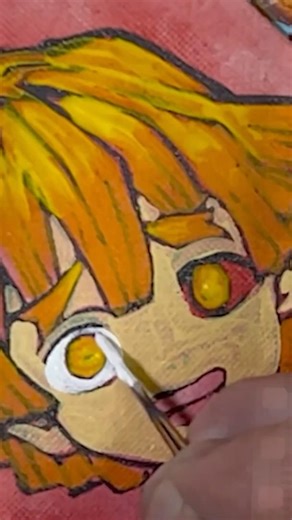 How to Paint Anime Zenitsu Agatsuma Demon Slayer 4 #anime #painting #paintingtutorial #drawing #art
