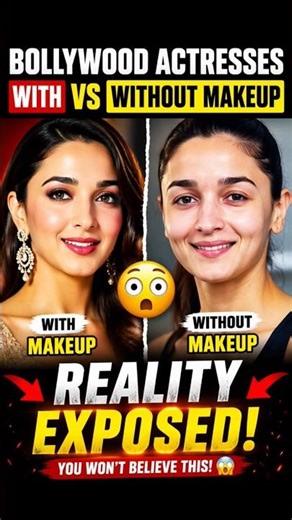 With vs Without Makeup Bollywood Actresses. You Won’t Believe This! #viral #shorts #youtube #love