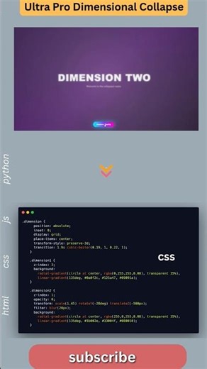 Dimensional Collapse Transition = PURE CINEMA 🎬🔥 #shorts #frontend #htmlcssjs #viral