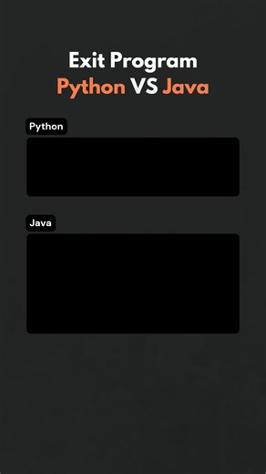 Exit Program Python VS Java #PythonVsJava #ExitProgram #codingbasics #tik #pourtoiii
