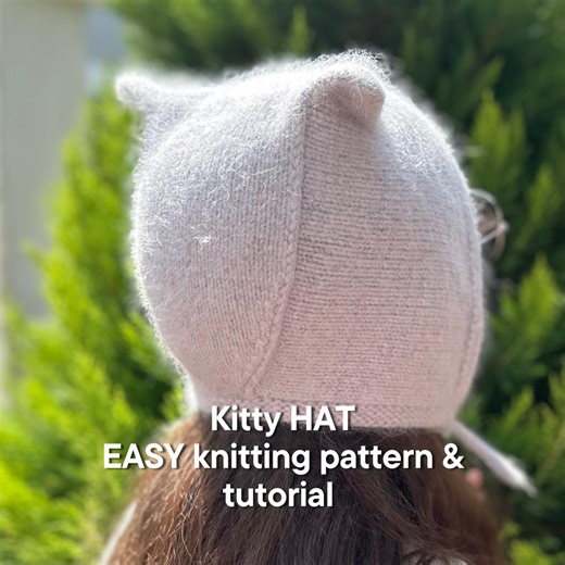 EASY Kitty Cat-ear Hat Knitting Pattern: Easy Knit Beanie (PDF Pattern) - Etsy Canada
