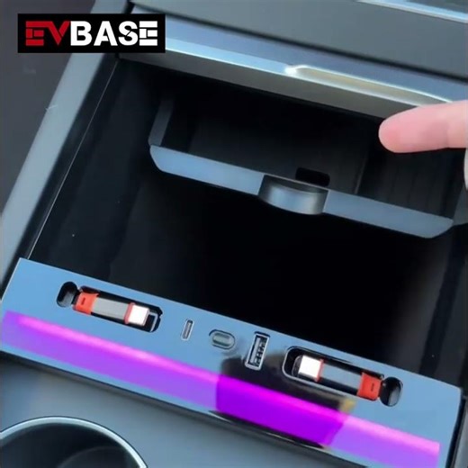 For Model Y Juniper/ 3 Highland USB HUB Center Console Adapter Docking Station With Ambient Light