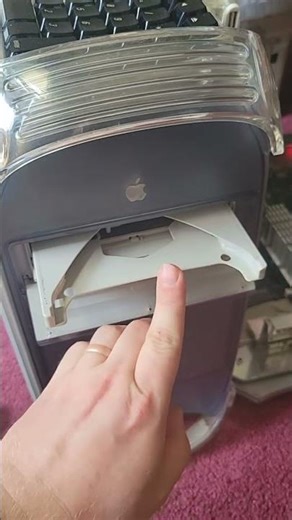 The DVD RAM drive in my newly acquired Power Mac G4 is a caddy-type drive. #Mac #Apple #PC