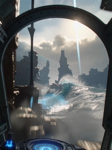 Atlantis puddle jumper FPV Ocean at fast speed #Stargate #StargateSG1 #stargateatlantis #Aianimation #klingai