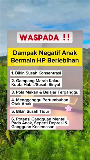 Dampak anak bermain hp#motivasihidup #informasi #tips