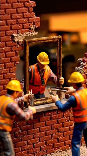 Miniature Construction: Window Installation Magic! 🧱✨