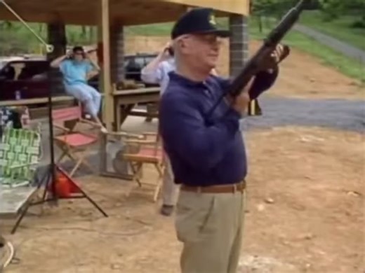 Eugene Stoner and Mikhail Kalashnikov shooting each other's creations. No forgotten weapons here, delete if not allowed.