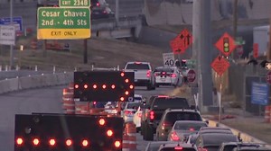 I-35 frontage bridge closure north of Riverside Drive