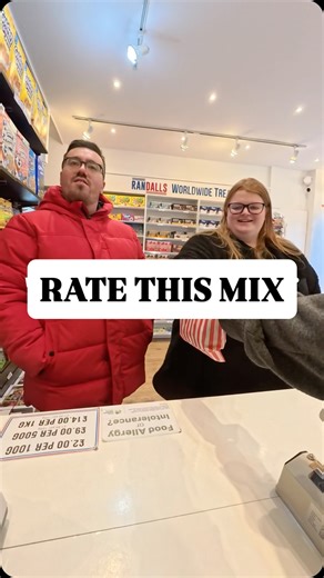 RANDALLS UK on Instagram: "Rate this 300g pick & mix 👀 Our lovely mod Charley came in with her partner George and got a mix of chocolates and sweets - strawberry slices, blue raspberry bon bons, berries, chocolate pandas, jelly grapes and chicken feet! 🍬 Let us know what you’d rate this mix out of 10 in the comments! 👇 #asmr #pov #povvideo #sweetshop #traditionalsweets"