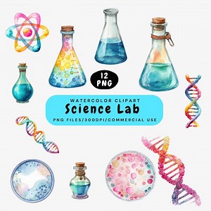 Science Lab Clipart: Chemistry PNG Graphics (digital Download) - Etsy