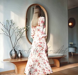 Artisan Walnut Wood Bench: Modern Wave Design, Entryway Decor - Etsy