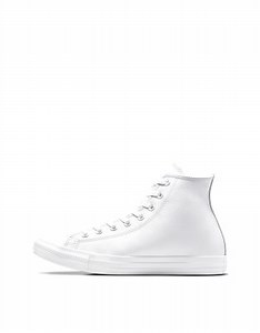Converse Chuck Taylor All Star Hi leather trainers in all white | ASOS