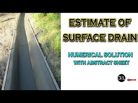How to Estimate Surface Drain | Abstract Sheet | [HINDI]