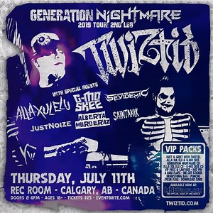 Calgary! Only one month until we bring the 2nd leg of our Generation Nightmare tour to The Rec Room Calgary on July 11th! Official Event Page: https://www.facebook.com/events/782498948817948/ Tickets: https://www.eventbrite.ca/e/twiztid-generation-nightmare-2019-tour-tickets-61940656170 VIP: http://bit.ly/TwiztidVIP | Twiztid