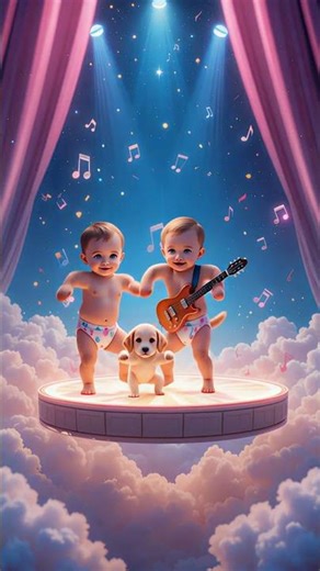 Baby Band Live Performance | Cute Babies Playing Guitar with Puppy | Adorable Music Show 2025