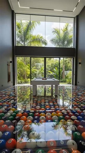 Billiard Ball Resin Floor Game Room 🎱 | AI Timelapse [2K]