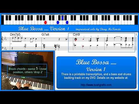 'Blue Bossa' Version 1 - High Definition version - Jazz piano tutorial